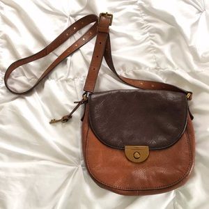 Fossil Emi Saddle Crossbody Bag Leather Brown